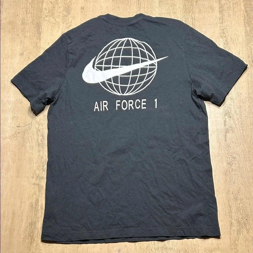 Nike Air Force 1 Black Tee with Globe Design